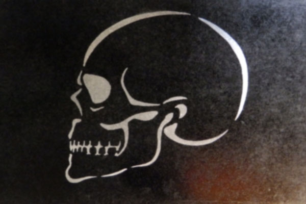 ステンシルアート１３ スカル 横顔 Skull