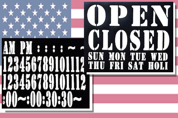 ステンシルアート４３ オープンクローズ Open Closed看板に
