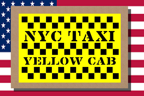 ステンシルアート　イエローキャブ　タクシー　アメリカ雑貨屋サンブリッヂ