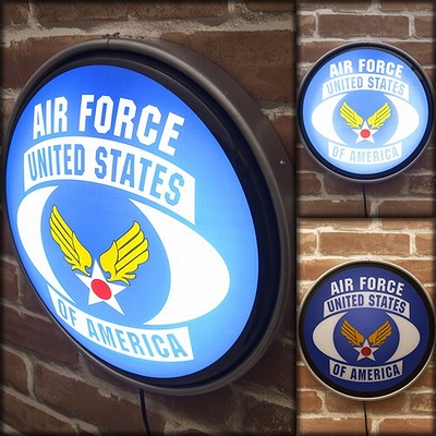 エアフォースライト　U.S AIR FORCE　ラウンドウォールランプ 壁掛けライト　ガレージ アメリカ雑貨屋 サンブリッヂ エアフォース通販