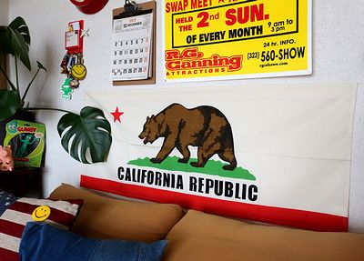 カリフォルニアカーテン　カリフォルニアカフェカーテン　カリフォルニア旗 　アメリカ雑貨屋 サンブリッヂ アメリカン雑貨通販