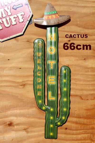 サボテン看板 特大６６cm ブリキ看板 メキシコ カクタス看板 Cactus