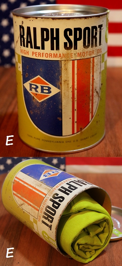 オイル缶Ｔシャツ Ｔシャツオイル缶 缶の中にＴシャツ 缶Ｔシャツ アメリカ雑貨通販 サンブッヂ 通販商品