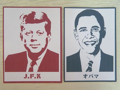 ステンシル　オリジナル　ケネディ　オバマ　大統領　アメリカ雑貨　通販　サンブリッヂ