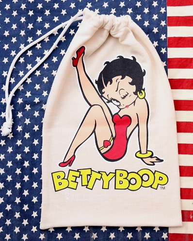ベティーブープスウェット巾着 ベティちゃんスウェットバッグ 巾着 　BettyBoop アメリカ雑貨屋　サンブリッヂ　通販
