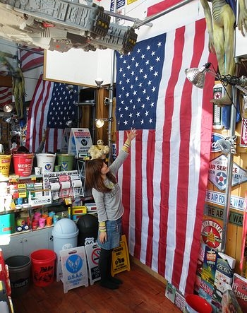 刺繍星条旗 刺繍アメリカンフラッグ　星条旗　大きい星条旗　ビッグアメリカフラッグ　アメリカ雑貨屋　サンブリッヂ　