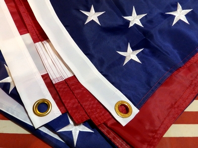 刺繍星条旗（L）/アメリカフラッグ特大新品/野外OK/フラッグ