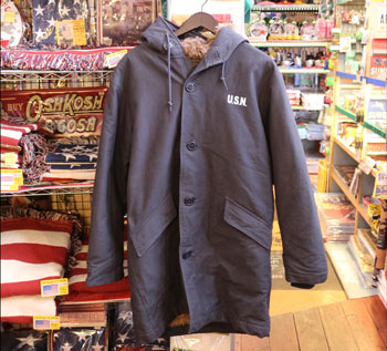 アメリカ雑貨屋サンブリッヂ　N-2デッキジャケット　防寒　アメリカ海軍　下士官　フード付き　ミリタリー